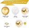90Pcs Gold and White Confetti Balloons, 12 Inches Gold Glitter Balloons, White Metallic Glod confetti Letax Balloons, Thicken Gold Glitter White Matte Party Balloons for Balloon Garland Arch